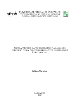 Jogos africanos e afro-brasileiros nas aulas de Educa&ccedil;&atilde;o F&iacute;sica