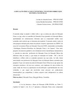 A EDUCA&Ccedil;&Atilde;O F&Iacute;SICA E SEUS CONTE&Uacute;DOS: UM ESTUDO SOBRE