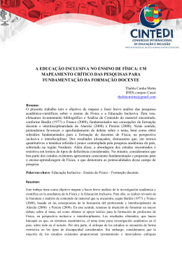 a educa&ccedil;&atilde;o inclusiva no ensino de f&iacute;sica
