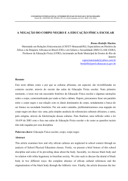 a nega&ccedil;&atilde;o do corpo negro e a educa&ccedil;&atilde;o f&iacute;sica escolar