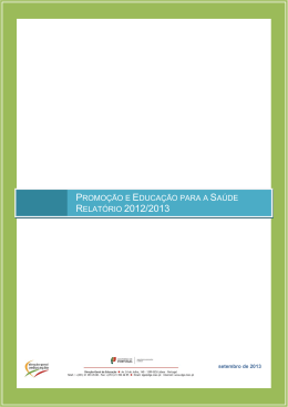 Promo&ccedil;&atilde;o e Educa&ccedil;&atilde;o para a Sa&uacute;de 2012/13 - Dire&ccedil;&atilde;o
