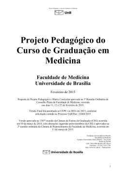 Projeto Pedagógico do Curso de Graduação em Medicina