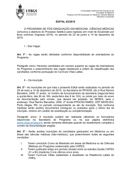 Edital para ingresso no Doutorado 2015 - fluxo cont&iacute;nuo