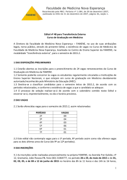 1 Edital n&ordm; 48 para Transfer&ecirc;ncia Externa Curso