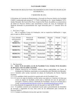 Edital do Transfer&ecirc;ncia para Medicina