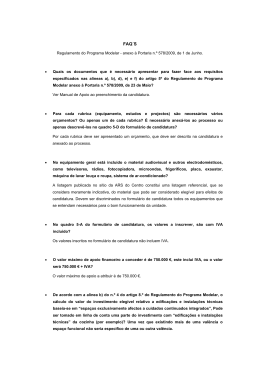 FAQ&acute;S relativas ao Regulamento do Programa Modelar