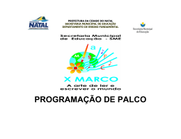 PROGRAMA&Ccedil;&Atilde;O DE PALCO - Prefeitura Municipal do Natal