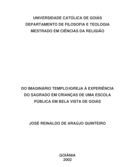 universidade católica de goiás departamento de filosofia e teologia