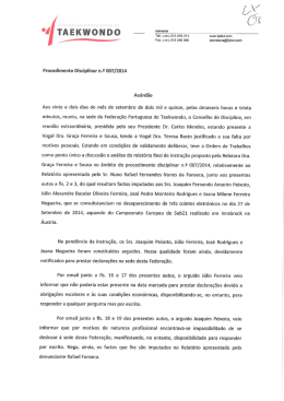 Procedimento Disciplinar N.º 7/2015