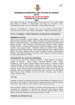 sess&atilde;o de 23 de outubro de 2009 - C&acirc;mara Municipal das Caldas