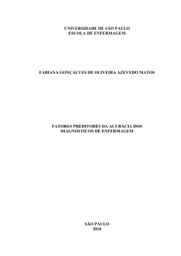 Fatores preditores da acur&aacute;cia dos diagn&oacute;sticos de enfermagem