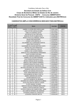 Resultado Final e Indicados para Matr&iacute;cula ABMDP2/2015