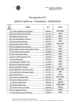 Pr&eacute;-requisitos 201 1 RESULTADOS da 1*l CHAMADA