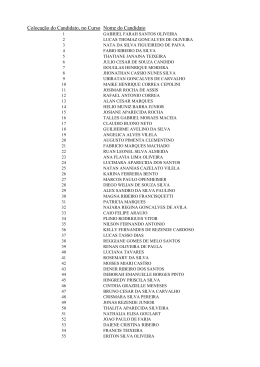 Colocação do Candidato, no Curso Nome do