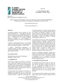 RESUMO Amostragens bimestrais foram realizadas na UHE