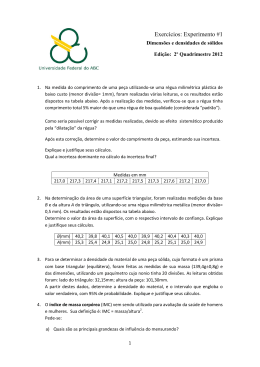 Exerc&iacute;cios: Experimento #1