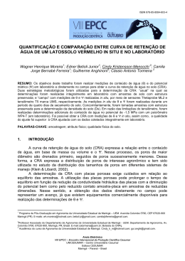 quantifica&ccedil;&atilde;o e compara&ccedil;&atilde;o entre curva de reten&ccedil;&atilde;o