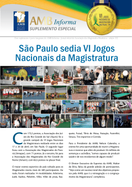 São Paulo sedia VI Jogos Nacionais da Magistratura
