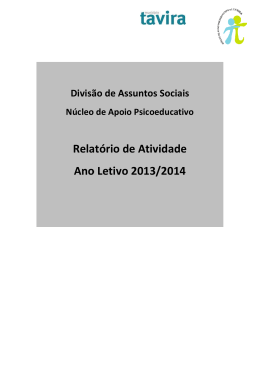 Relatório de atividade de 2013-2014