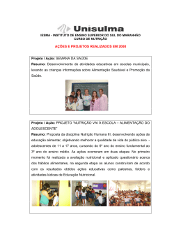 a&ccedil;&otilde;es realizadas no ano de 2008