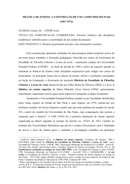 a constru&ccedil;&atilde;o de um campo disciplinar