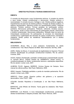 DIREITOS POLITICOS E TEORIAS DEMOCRATICAS