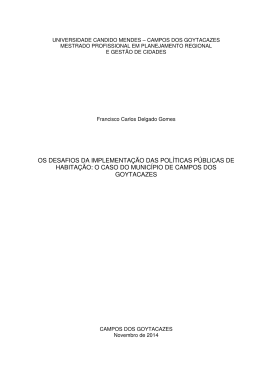 - Mestrado em Planejamento Regional e Gest&atilde;o da Cidade