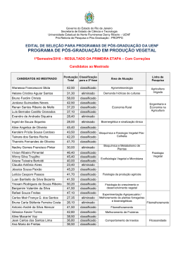 edital producao vegetal 2016 – RESULTADO DA PRIMEIRA