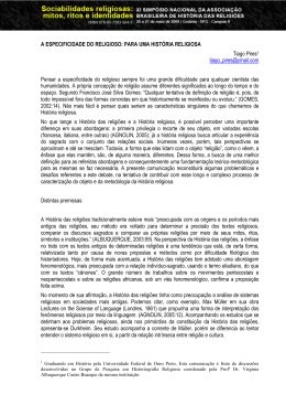 a especificidade do religioso: para uma hist&oacute;ria religiosa