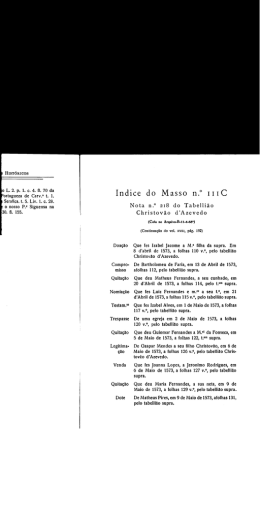 Indice do Masso n.&deg; IIIC