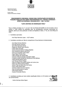 procedimento concursal comum para contratação em regime de