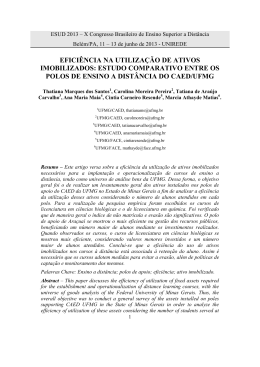 efici&ecirc;ncia na utiliza&ccedil;&atilde;o de ativos imobilizados: estudo