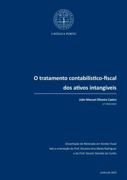O tratamento contabilístico-fiscal dos ativos intangíveis