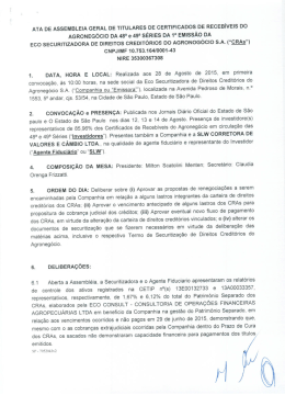 ATA DE ASSEMBLEIA GERAL DE TITULARES DE CERTIFICADOS