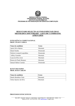 Resultado da Sele&ccedil;&atilde;o Aluno Especial - 2014.1 ()
