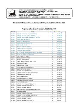 Programa de Residência Médica em ANESTESIOLOGIA