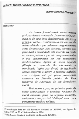KANT: MDRALIPA~ E POLITlCA.*