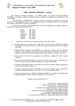 tabela de espórtulas 2013 - Arquidiocese de Fortaleza