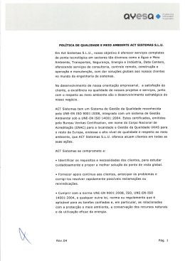 POLÍTICA DE QUALIDADE E MEIO AMBIENTE ACT