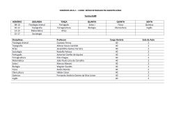 Hor&aacute;rio Agropecu&aacute;ria (M&eacute;dio Integrado)