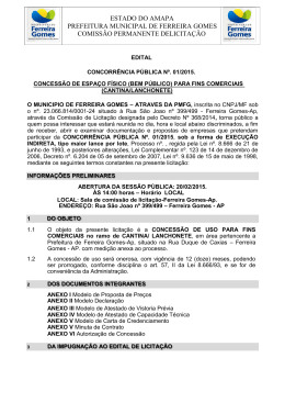 estado do amapa prefeitura municipal de ferreira gomes comiss&atilde;o
