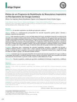 Efeitos de um Programa de reabilita&ccedil;&atilde;o da musculatura inspirat&oacute;ria