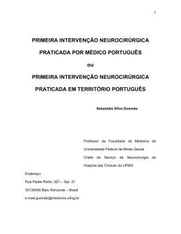 Primeira Intervenção Neurocirúrgica Praticada Por Médico Português