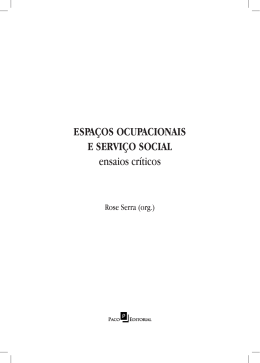 ESPA&Ccedil;OS OCUPACIONAIS E SERVI&Ccedil;O SOCIAL