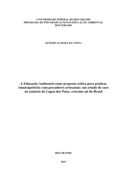 A Educa&ccedil;&atilde;o Ambiental como proposta cr&iacute;tica para pr&aacute;ticas