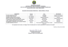 Resultado dos recursos interpostos contra as Provas - IF Sert&atilde;o-PE
