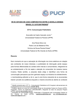 ESTUDO DE CASO COMPARATIVO ENTRE A NOVELA AVENIDA
