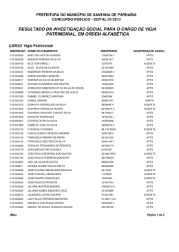 resultado da investiga&ccedil;&atilde;o social para o cargo de vigia patrimonial