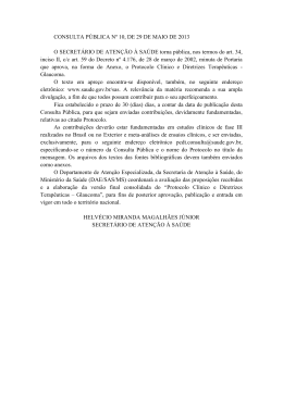 protocolo cl&iacute;nico e diretriz terap&ecirc;utica