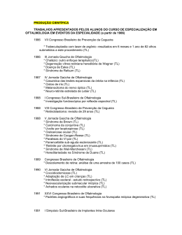 Produ&ccedil;&atilde;o Cient&iacute;fica 1986-2006 - Especializa&ccedil;&atilde;o em Oftalmologia